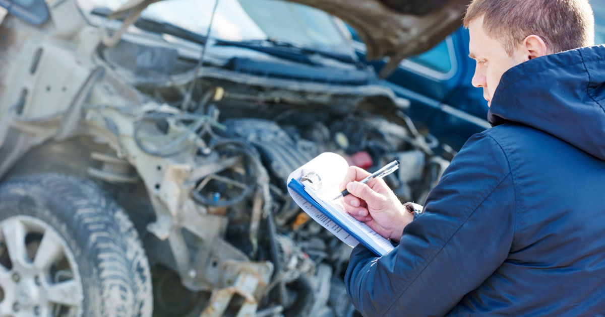 Man conducting an accident report