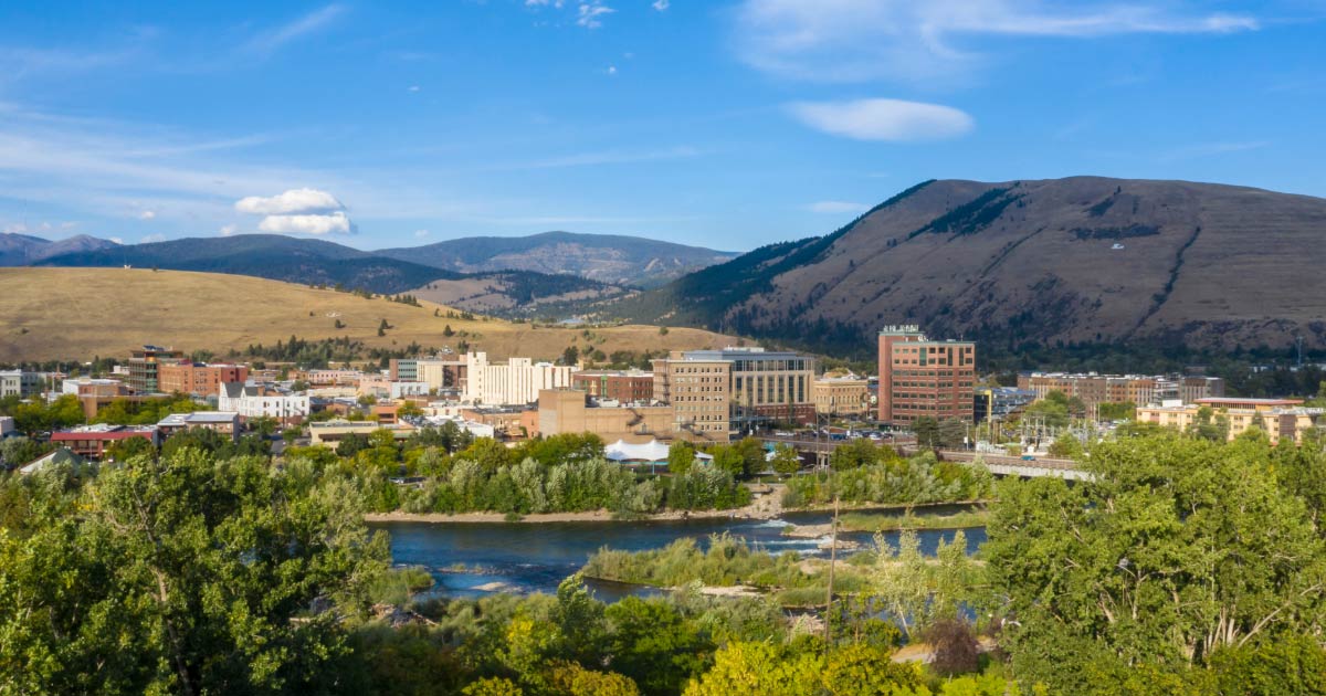 Missoula, MT Photo taken of the town of Missoula from afar